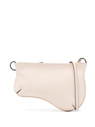 Shop Manu Atelier Logo-detail Leather Shoulder Bag In Neutrals