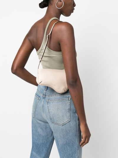 Shop Manu Atelier Logo-detail Leather Shoulder Bag In Neutrals