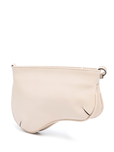 Manu Atelier Asymmetric-design Leather Shoulder Bag In Neutrals