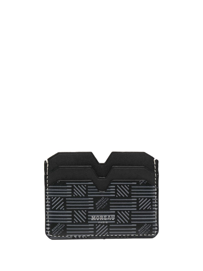 Shop Moreau Logo-detail Leather Cardholder In Black