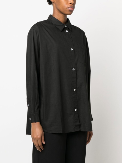 Shop Skall Studio Edgar Organic Cotton Shirt In Black