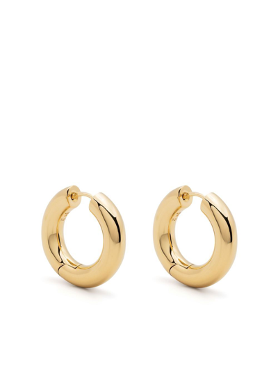 Shop Tom Wood 9kt Yellow Gold Chunky Medium Hoop Earrings