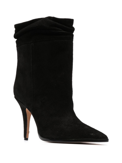 Shop Alexandre Birman Point-toe Suede Boots In Black