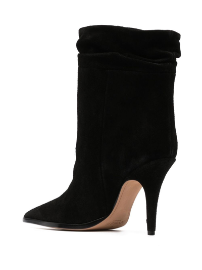 Shop Alexandre Birman Point-toe Suede Boots In Black