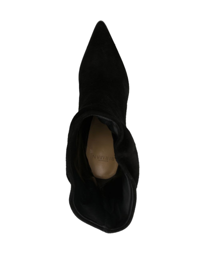 Shop Alexandre Birman Point-toe Suede Boots In Black