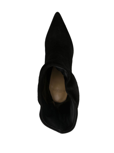 Alexandre Birman Point-toe Suede Boots In Black