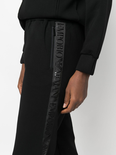 Shop Emporio Armani Logo-tape Track Pants In Black