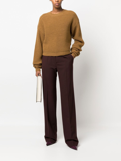 Shop Quira Virgin-wool Knit Jumper In Brown