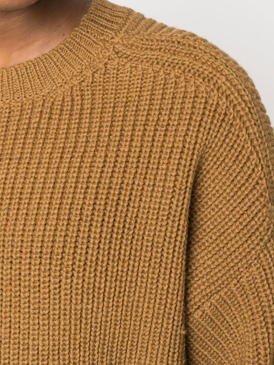 Shop Quira Virgin-wool Knit Jumper In Brown