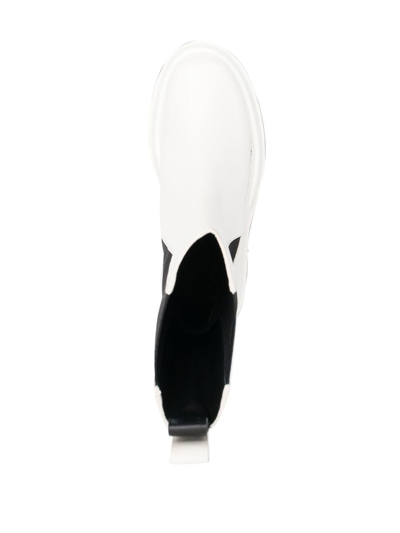3juin Two-tone Wedge Chelsea Boots In White