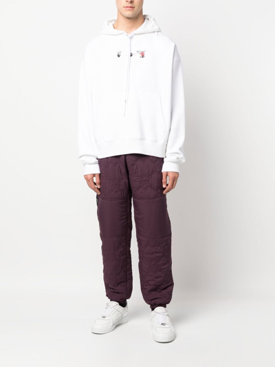 Shop Daily Paper Drawstring Quilted Track Pants In Purple
