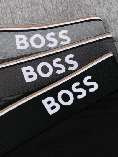 Hugo Boss Logo-waistband Boxers Set Of 3 In Grey