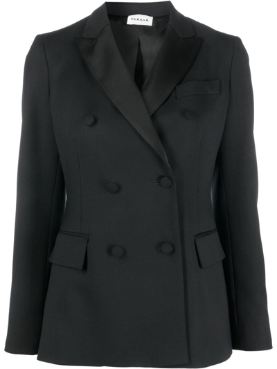 Shop P.a.r.o.s.h Double-breasted Tailored Blazer In Black