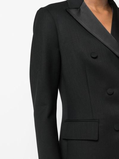 Shop P.a.r.o.s.h Double-breasted Tailored Blazer In Black