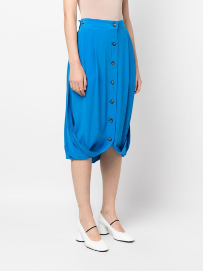 Quira Light-blue Crepe Flip It Up Skirt In Blue