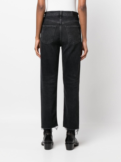 Shop Citizens Of Humanity Florence Cropped Straight-leg Jeans In Black