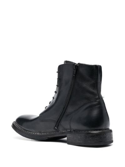 Shop Moma Tronchetto Leather Ankle Boots In Black