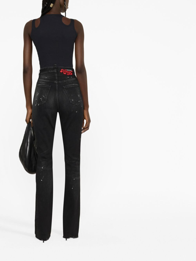 Dsquared2 Distressed-effect Flared Jeans In Black