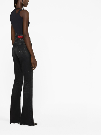 Dsquared2 Distressed-effect Flared Jeans In Black
