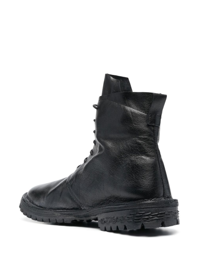 Shop Moma Lace-up Leather Ankle Boots In Black