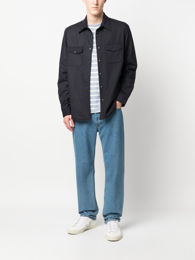 Aspesi Long-sleeve Padded Shirt In Blue