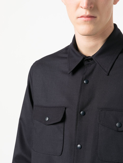 Aspesi Long-sleeve Padded Shirt In Blue