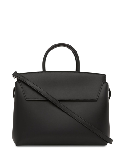 Burberry Black Leather Medium Tote Bag In Black