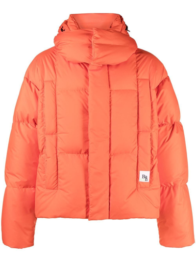 Shop Bacon Andrew Hooded Padded Jacket In Orange