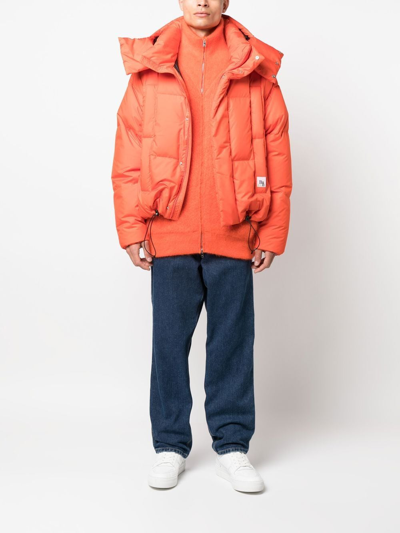 Shop Bacon Andrew Hooded Padded Jacket In Orange