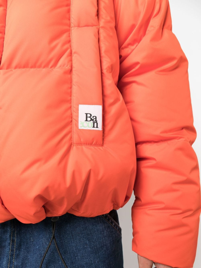 Shop Bacon Andrew Hooded Padded Jacket In Orange