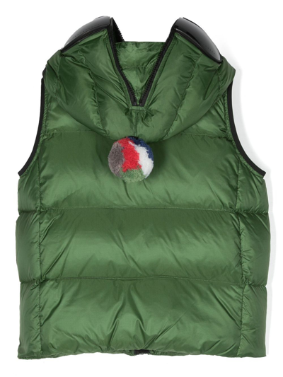 AI RIDERS ON THE STORM YOUNG POM-POM DETAIL PADDED GILET 