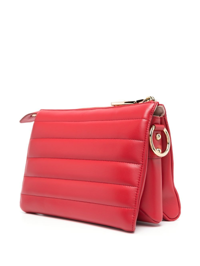 Dolce & Gabbana Stitched-logo Detail Clutch Bag In Red