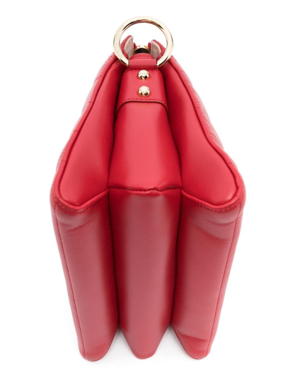 Dolce & Gabbana Stitched-logo Detail Clutch Bag In Red