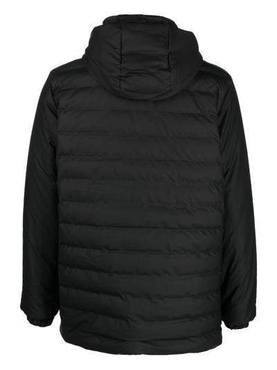 Shop Rains Hooded Zipped Padded Jacket In Black