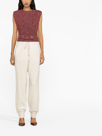 Remain Birger Christensen Tapered-leg Knitted Trousers In Neutrals