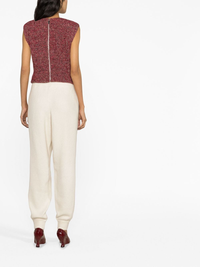 Remain Birger Christensen Tapered-leg Knitted Trousers In Neutrals
