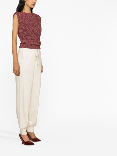 Remain Birger Christensen Tapered-leg Knitted Trousers In Neutrals