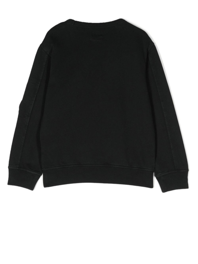Shop C.p. Company Lens-detail Crewneck Sweatshirt In Black