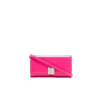 Shop Givenchy (vip) Pink 4g Emblem Leather Chain Wallet