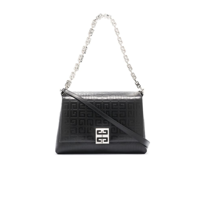 Shop Givenchy (vip) Black 4g Medium Leather Shoulder Bag