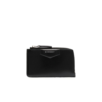 Shop Givenchy (vip) Black Antigona Zipped Leather Wallet