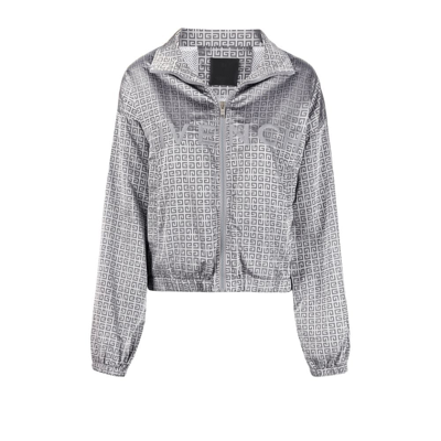 Shop Givenchy (vip) Monogram Zip-up Jacket - Women's - Polyamide In Grey
