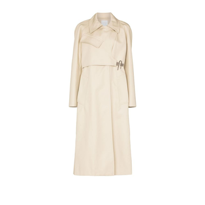 Shop Givenchy (vip) Neutral U-buckle Cotton Trench Coat In Neutrals