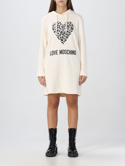 Shop Love Moschino Dress  Woman Color Cream