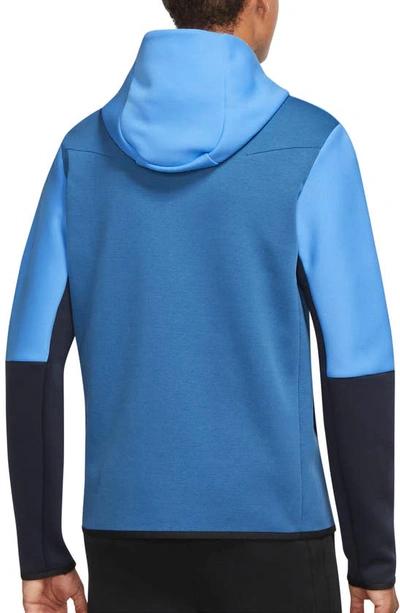 Shop Nike Sportswear Tech Fleece Zip Hoodie In Blue/ Marina Blue/ Black