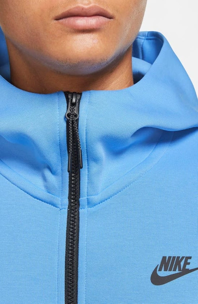 Shop Nike Sportswear Tech Fleece Zip Hoodie In Blue/ Marina Blue/ Black