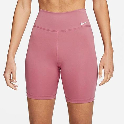 Shop Nike Women's One Mid-rise 7 Inch Bike Shorts In Desert Berry/white
