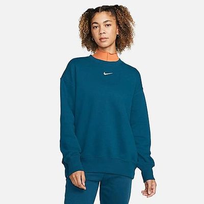 Nike Women's Sportswear Phoenix Fleece Oversized Crewneck Sweatshirt In  Valerian Blue/sail