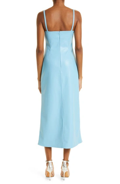 Shop Alexis Cameilla Sleeveless Faux Leather Midi Dress In Blue