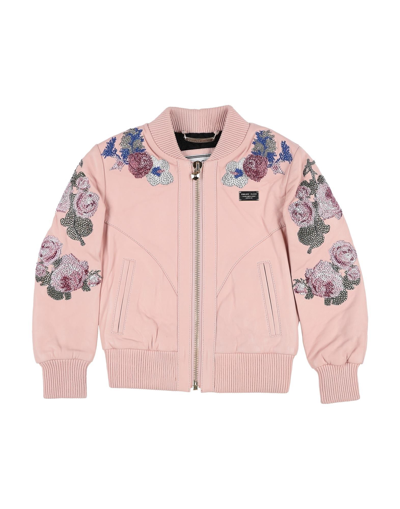 Shop Philipp Plein Toddler Girl Jacket Pink Size 6 Lambskin